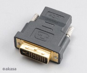 AKASA AK-CBHD03-BK / redukcia / DVI Samec na HDMI Samica / pozlátené kontakty (AK-CBHD03-BK)