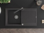 MEXEN/S MEXEN/S - Leo granitový drez s odkvapkávačom vrátane batérie Duero, čierna kropenatá 6501-76-671600-76
