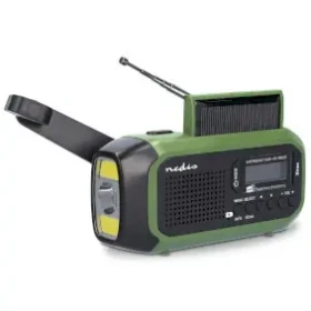 Nedis Núdzové Radio čierna / Prenosné Prevedenie / DAB+ / FM / Napájanie z batérie / Napájanie z USB / Ručná kľuka (RDDBCR2000GN)