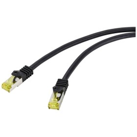 Renkforce RF-4995166 RJ45 sieťové káble, prepojovacie káble CAT 6a (surový kábel CAT 7) S/FTP 10.00 m čierna krytie TPE, flexibilný, samozhášavý 1 ks; RF-4995166