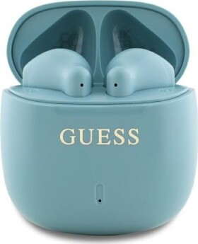 Guess Bluetooth headphones GUTWSJ14ESGQ TWS + docking station turquoise/turquoise Printed Classic Logo
