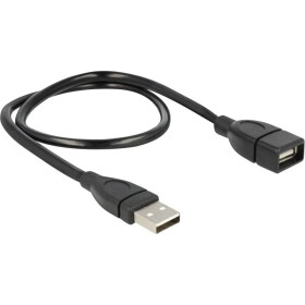 Delock USB kábel USB 2.0 USB-A zástrčka, USB-A zásuvka 0.50 m čierna flexibilný kábel labutí krk 83499; 83499 - Delock 83499