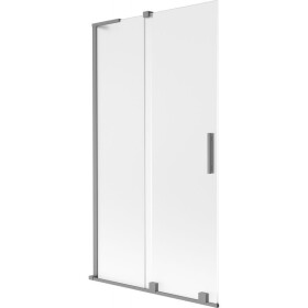 MEXEN/S - Velar L dvojkrídlová posuvná vaňová zástena 100 x 150, dekor, grafit metal 896-100-003-31-95