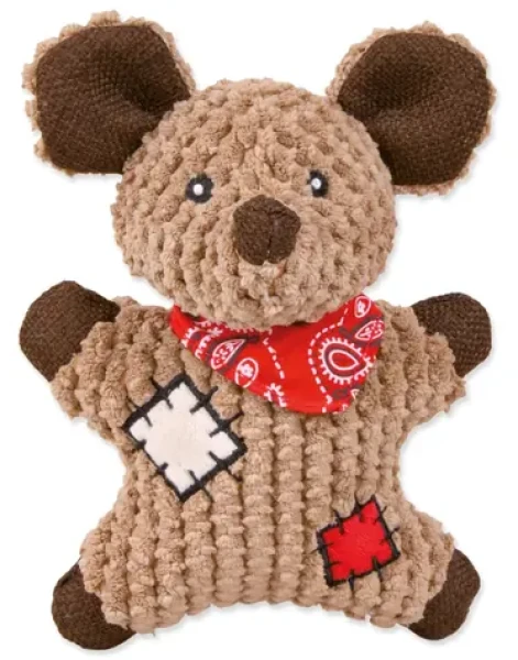 TRIXIE Hračka myš s náplasťou béžová 19 cm / Juta / So zvukom / Pre malých a stredných psov (G14-36030)