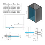 POLYSAN - THRON SQUARE sprchové dvere 1300 hranaté pojazdy, číre sklo TL5013-5002