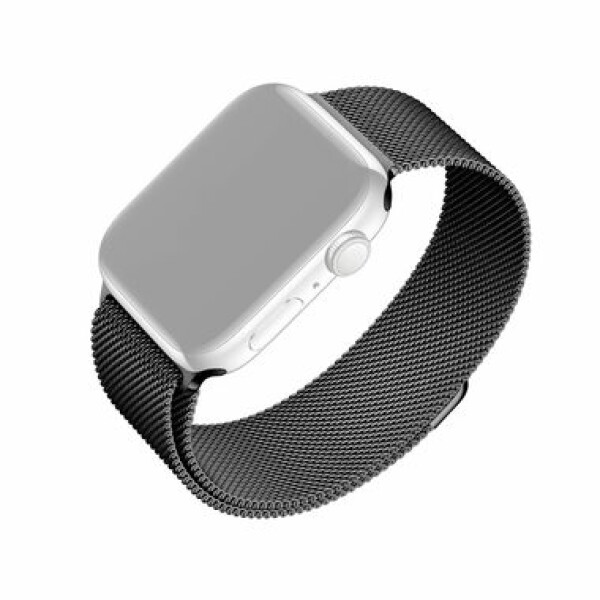 FIXED Mesh Strap Sieťovaný nerezový remienok pre Apple Watch 42 amp; 44 amp; 45mm čierna (FIXMEST-434-BK)