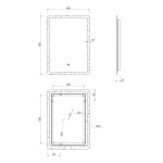 AQUALINE - FAGO zrkadlo s LED osvetlením 50x70cm, dotykový senzor, stmievateľné FA050