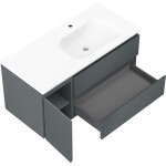 MEXEN/S - Orio kúpeľňová skrinka 100 cm s umývadlom Vela pravá, 2S, 1D, grafit mat/biela mat 91A13-10047-3-BBFFF66-W23P01