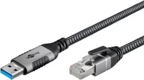 Goobay 70693 / Adaptérový kábel / USB-A 3.2 Gen1 na RJ45 / Cat.6 / 1 Gbit/s / 7,5 m (70693)