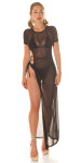 Dámske sexi plážové šaty zo sieťoviny s XXL rozparkom 210221 black - Koucla S