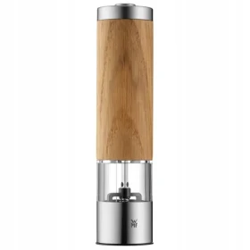WMF Ceramill elektrický mlynček na korenie drevená / regulácia jemnosti mletia / akrylové sklo / Výška: 21.5 cm / 6x AAA (06.6737.4500)