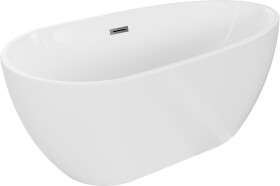 MEXEN/S - Eos voľne stojaca vaňa 150 x 75, biela, sifón a prepad grafit metal 52471507500-95