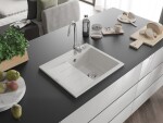 MEXEN MEXEN - Ben granitový drez 1 s odkvapkávačom pravý 600 x 500 mm, biela, sifón chróm 6523605000-20