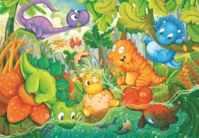 Clementoni PUZZLE Šťastná oáza dinosaurov MAXI