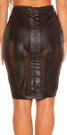 Sexy KouCla Wetlook-Mini Skirt with Mesh black S