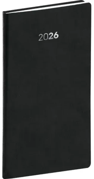 NOTIQUE Vreckový diár Balakon 2026 čierny / 9 x 15.5 cm (PGD-KAPBA-6120)