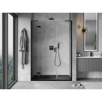 MEXEN/S - Mist-H L sprchové dvere krídlové ľavé 120, transparent, čierna 8A5L-120-001-70-00-L