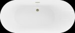 MEXEN/S - Roxy voľne stojaca vaňa 180 x 85, biela, sifón a prepad zlatá 51201808500-50