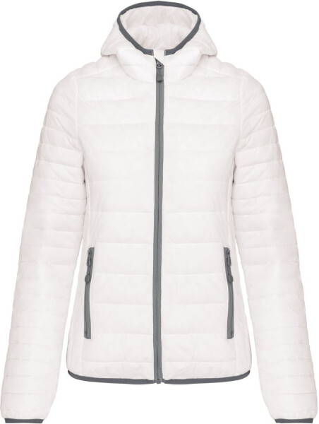 Kariban K 6111 Ľahká dámska prešívaná bunda s kapucňou 20.6111 biela white L