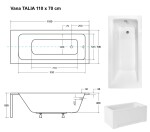BESCO - Obdĺžniková vaňa TALIA - Nožičky k vani - S nožičkami, Rozmer vane - 110 × 70 cm VANTAL11+OLVPINOZ