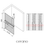 CERANO - Sprchová zástena Walk-in Onyx Top Cube Ľ/P - 8 mm - hranatá vzpera + polička/držiak na uteráky - čierna matná, bronzové sklo - 120x200 CER-690166