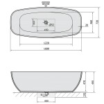 POLYSAN - IPANEMA voľne stojaca vaňa liaty mramor 168x72x49cm, biela 69911