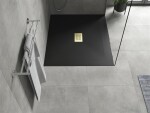 MEXEN/S - Hugo sprchová vanička SMC 140x100, čierna, krytka zlatá 42701014-G