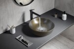 SAPHO - PRIORI keramické umývadlo na dosku, priemer 41,5cm, bronz PI032