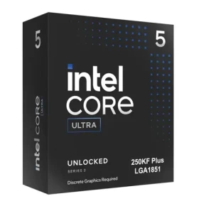 Intel Core Ultra 5 250KF PLUS / Procesor / 4,2 GHz / TB 5,3 GHz / 18C18T / L3 30MB / Bez iGPU / Arrow Lake / 159W (BX80768250KF)