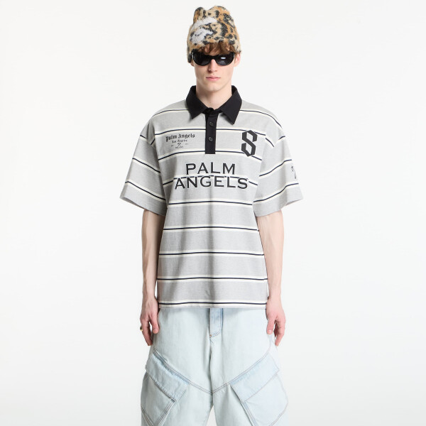 Tričko Palm Angels Palm Sport Stripes Polo S/S UNISEX Navy Blue/ White XL