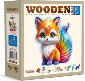Wooden City Drevené puzzle Roztomilá líška 50 dielikov