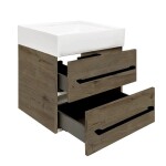 Kúpeľňová skrinka s umývadlom a čiernou úchytkou SAT Cube Way 60x53x46 cm dub Wellington mat CUBE46C602DWSATCW CUBE46C602DWSATCW