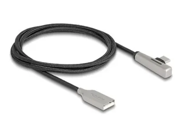 DeLock kábel USB-A - USB-C 60 W 1 m čierna/strieborná / Kábel / USB 2.0 / Quick Charge 3.0 (80766)