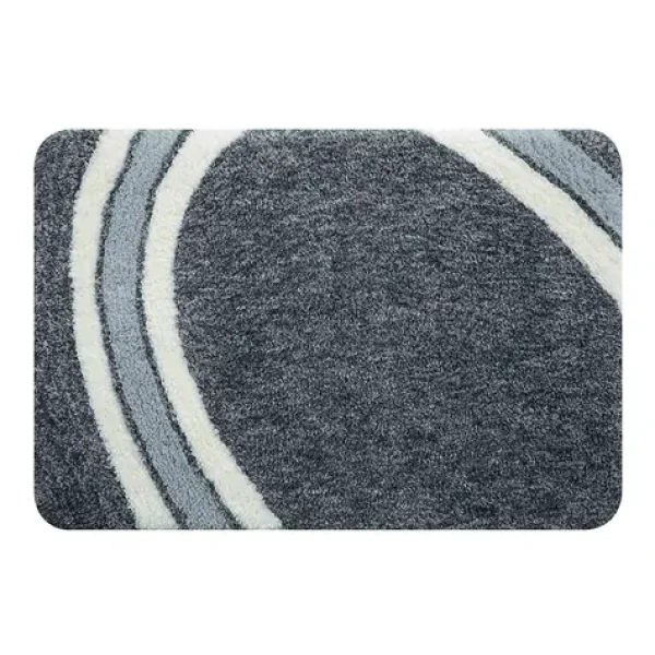 Spirella CURVE šedá / Kúpeľňová predložka / 55 × 65 cm / mikrovlákno / protišmyková