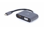 Gembird adaptér USB-C (M) na VGA + HDMI (F) 0.15m (A-USB3C-HDMIVGA-01)