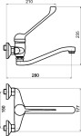 NOVASERVIS - Drezová batéria 150 mm lekárska páka Metalia 55 chróm 55070L,0
