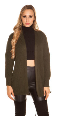 Sexy KouCla cardigan with lacing KHAKI Einheitsgroesse