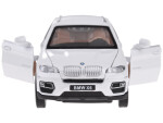 Bmw x6 kovový model v mierke 1:32 biely suv so svetlom a zvukom