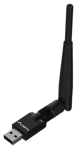 Lanberg NC-0150-WE čierna / Wi-Fi USB adaptér / 150 Mbit / s / 2.4 GHz / USB 2.0 (NC-0150-WE)