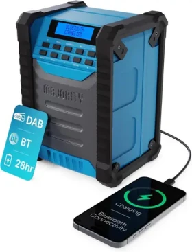 Majority Landbeach modrá / Stavebné rádio / USB-C / DAB+ / FM / IP54 (LANDBEACH)