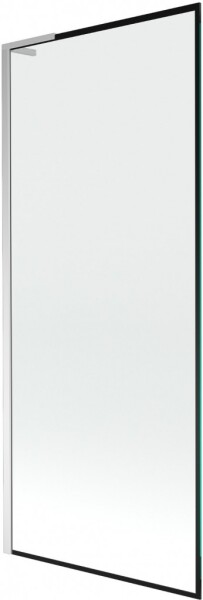 MEXEN/S - Next L vaňová zástena FIX 80 x 150, čierna vzor, chróm 895-080-000-03-70-01