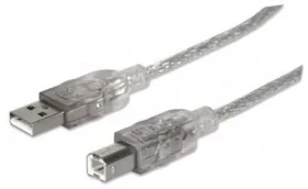 Manhattan Hi-Speed USB 2.0 kábel AB M/M / 3m / strieborný (340458-MA)