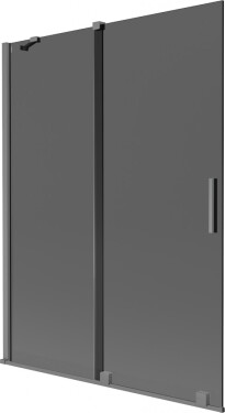 MEXEN/S - Velár dvojkrídlová posuvná vaňová zástena 130 x 150, grafit, grafit metal 896-130-000-41-95