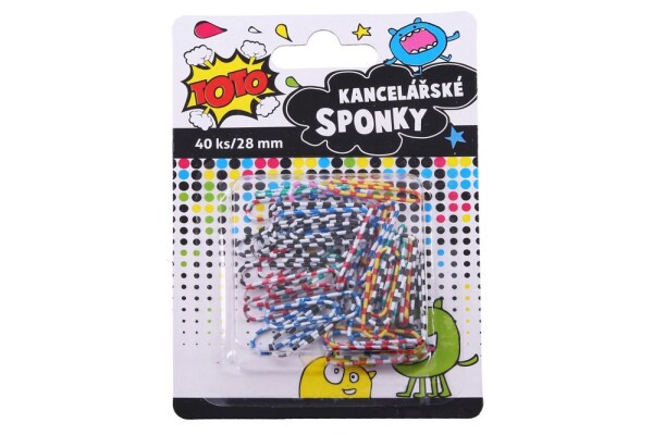 Sponka kancelárska pruhovaná 40 ks, 28 mm, TOTO, W834602