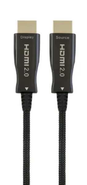 Gembird Active Optical HDMI kábel s Ethernetom 50m / 4K UHD 60Hz / AOC / pozlátené konektory / čierna (CCBP-HDMI-AOC-50M)
