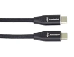 PremiumCord Kábel USB-C M/M 240W čierny / Dátový kábel / 480 Mbps / 2 m / bavlnený oplet (ku31cv2)
