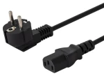 Savio CL-98 čierna / Napájací kábel / Schuko - IEC C13 / 1,8 m / lomený konektor 90 ° (CL-98)