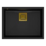 Quadron - Granitový drez DAVID 50 Black Zlaty HQD5542U7-G1