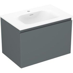 MEXEN/S - Orio kúpeľňová skrinka 70 cm s umývadlom Vela, 1 šuplík, grafit mat/biela mat 91A10-07047-1-BF66-W23M01