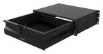 Lanberg Výsuvná polica do racku 360 mm čierna / Rack polica / 19" / 3U / nosnosť 90 kg / 4bodová montáž (AK-2003-B)